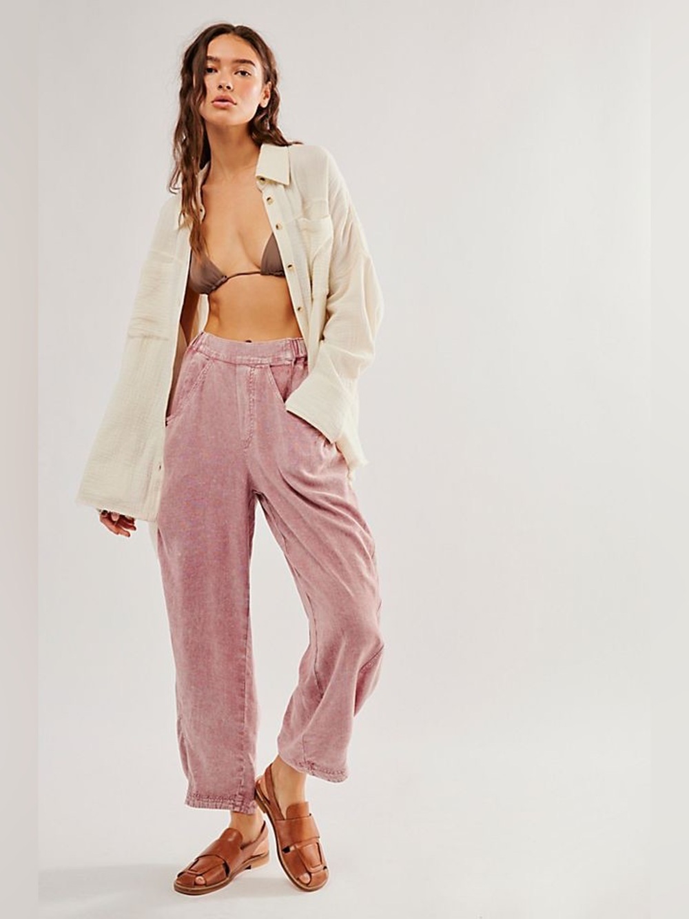 FREE PEOPLE
High Road Pull-On Barrel Pants Size Medium